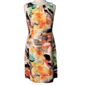 Calvin Klein pleated neck sheath dress